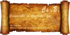 Csernák Borbála névjegykártya